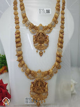 Antique Temple CZ Necklace & Long Set Sarafa Bazar India