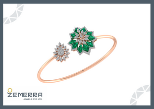 Unique 14K Rose Gold Diamond Floral Bracelets - New Design Sarafa Bazar India
