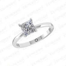 Princess Cut Solitaire Diamond Ring In 14K White Gold Sarafa Bazar India