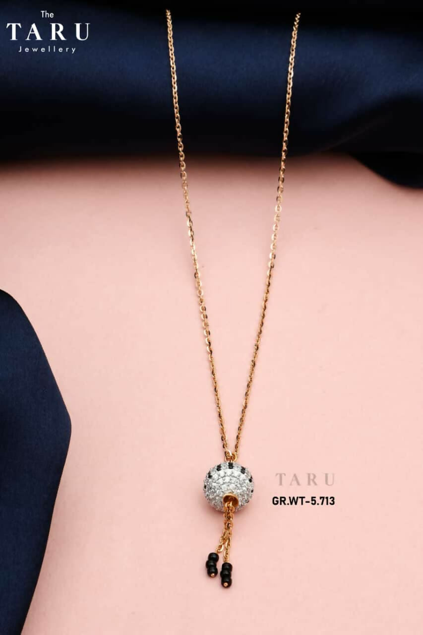 18kt Rose Gold Designer Mangalsutra Sarafa Bazar India