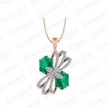 Hot Selling 14K Rose Gold Diamond Stylish Pendant set Sarafa Bazar India