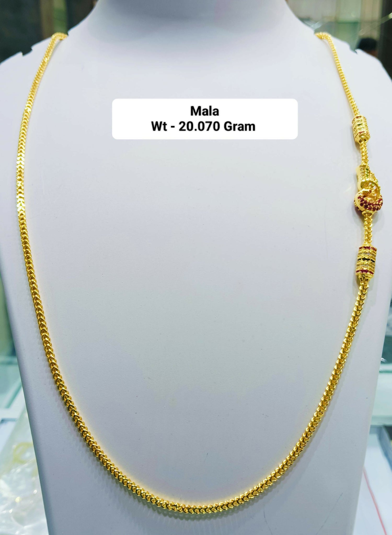 925 Silver Yellow Gold Plated Mala Sarafa Bazar India