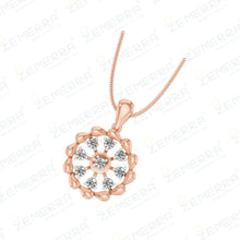 Floral Diamond Pendant in 14K Rose Gold – Elegant Design Sarafa Bazar India