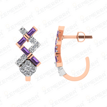 Stylish 14k Gold Diamond Bali with Buguette Stone Sarafa Bazar India