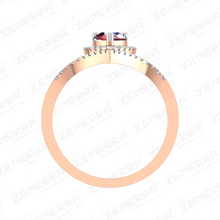 Ruby Pear Shape Halo Solitaire Diamond Ring in 14K Rose Gold Sarafa Bazar India