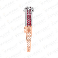 14K Rose Gold Diamond Ruby Bangle Bracelet Sarafa Bazar India
