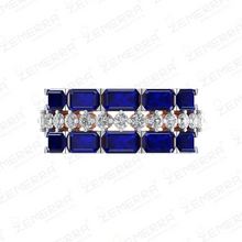 14K Gold Diamond Engagement Band Ring With Sapphire Stone Sarafa Bazar India