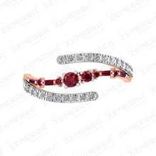 Classy Diamond Ruby Wrap Ring For Her in 14KT Rose Gold Sarafa Bazar India