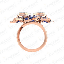14K Gold Diamond Floral Ring Fine Jewelry For Women Sarafa Bazar India