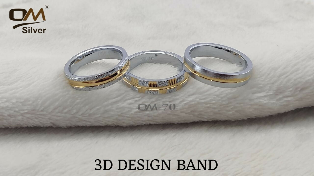 Silver Gold Plated 3D Design Band Sarafa Bazar India