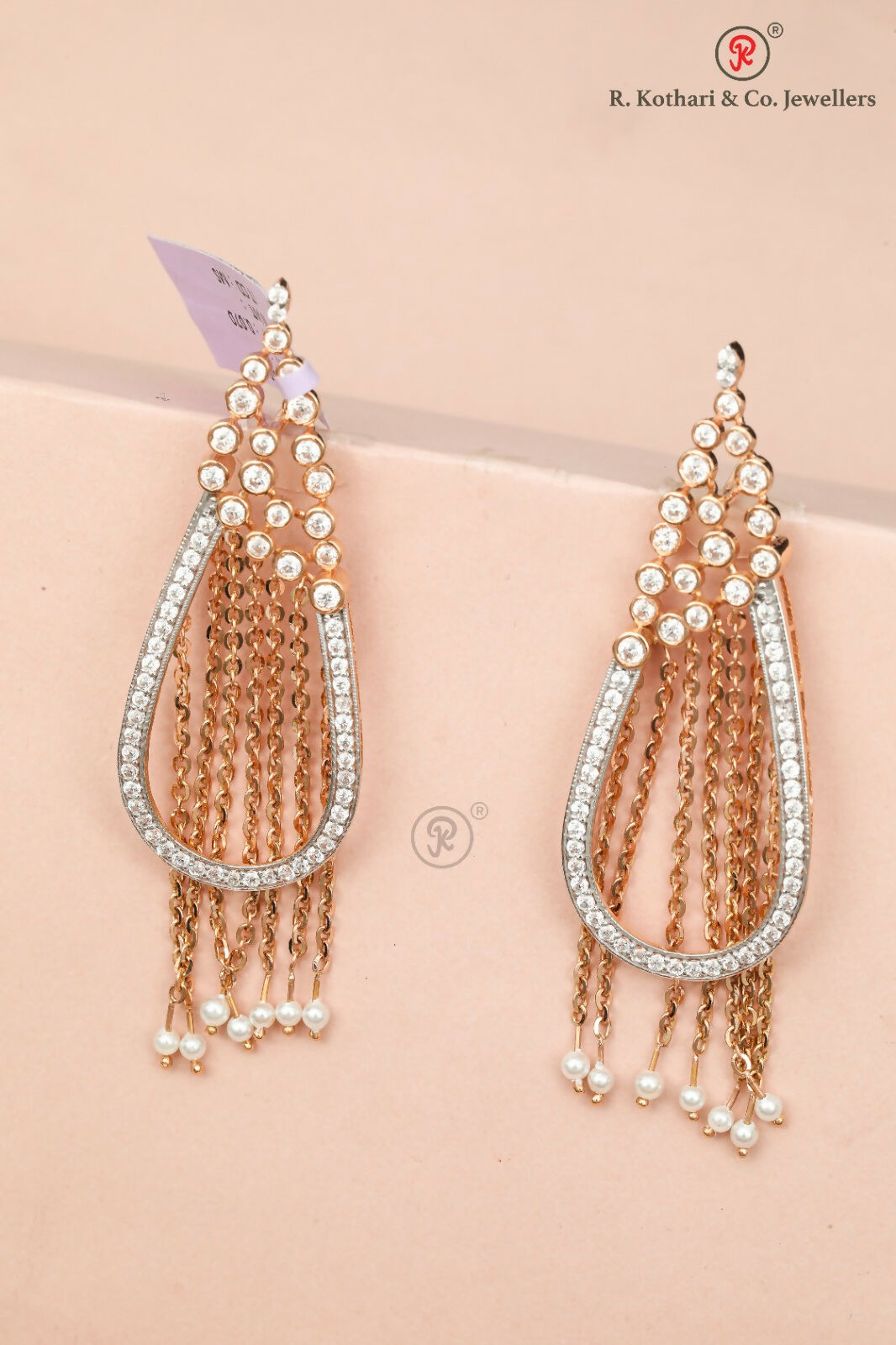 Rose Gold Earrings Sarafa Bazar India