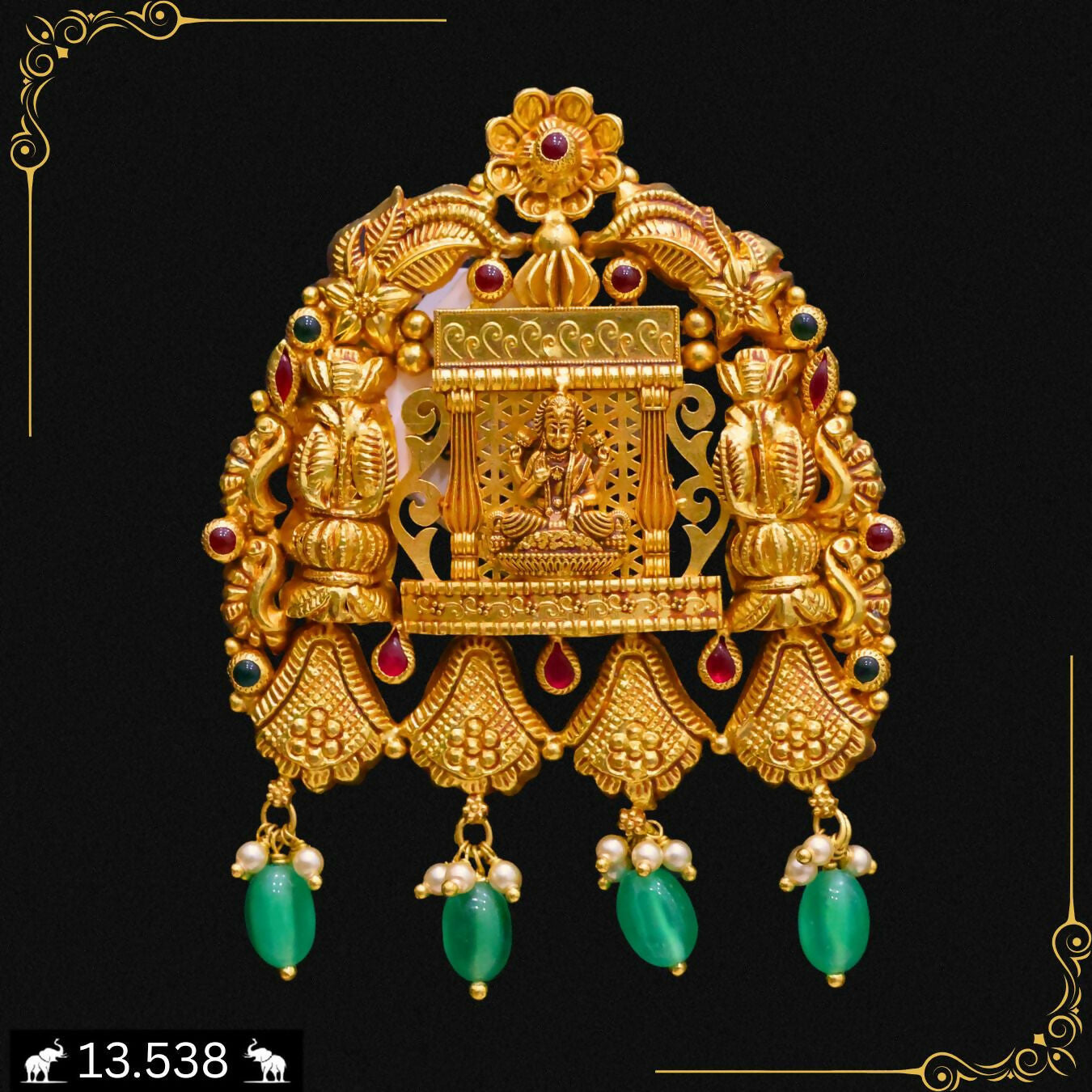 Antique Temple Pendant Set Sarafa Bazar India