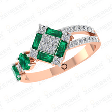 Elegant 14KT Rose Gold Diamond Engagement Ring Sarafa Bazar India