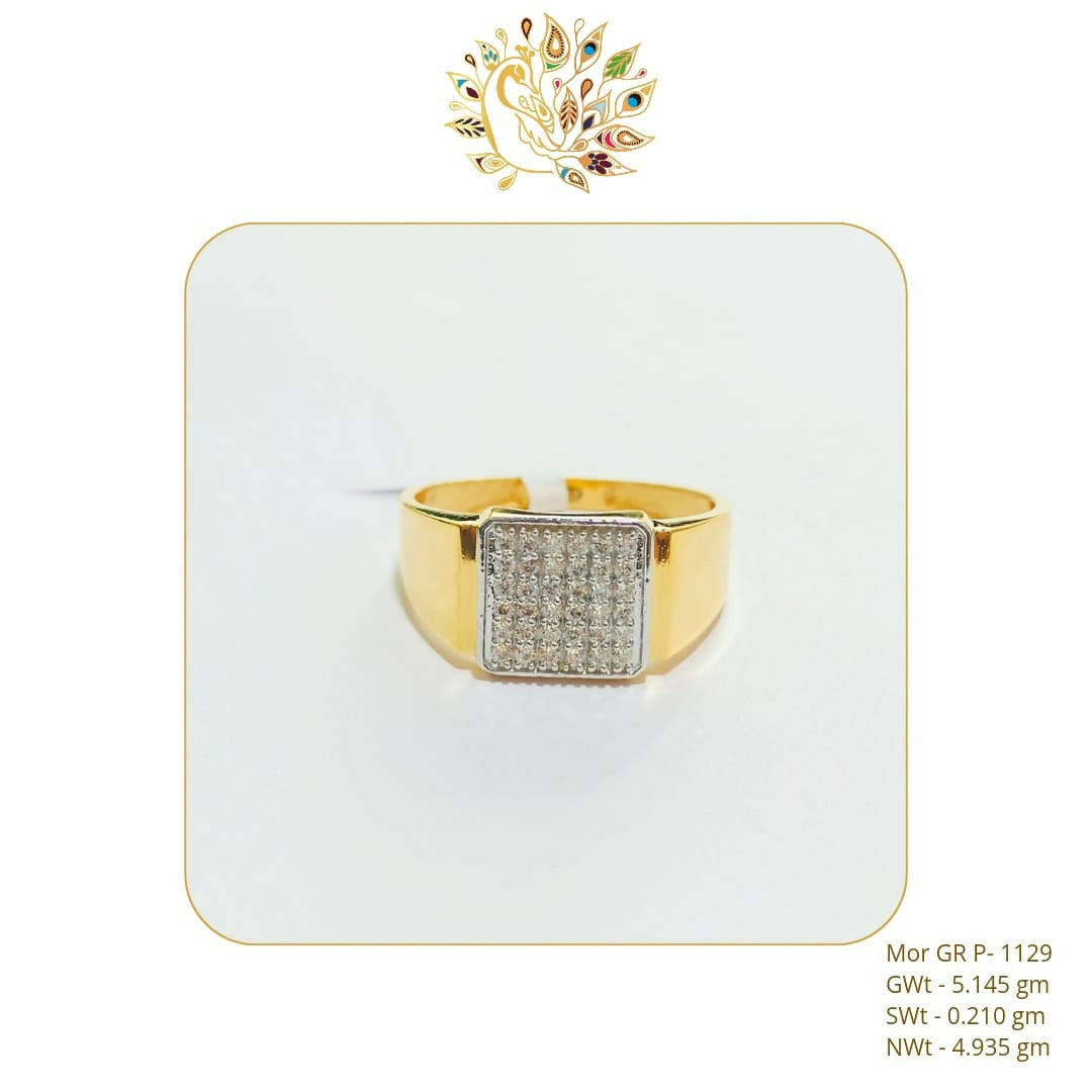 22kt Mor CZ Stoneless Gents Ring Sarafa Bazar India