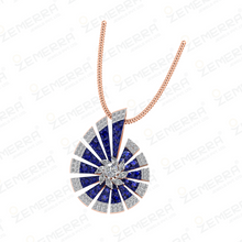 Unique 14k Rose Gold Diamond Pendant Set Fine Jewelry For Her Sarafa Bazar India