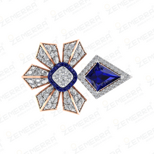 Elegant 14K Gold Diamond Flower Ring Sarafa Bazar India