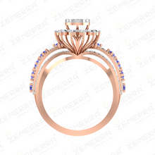 Vintage Floral Diamond Ring in 14K Rose Gold Sarafa Bazar India