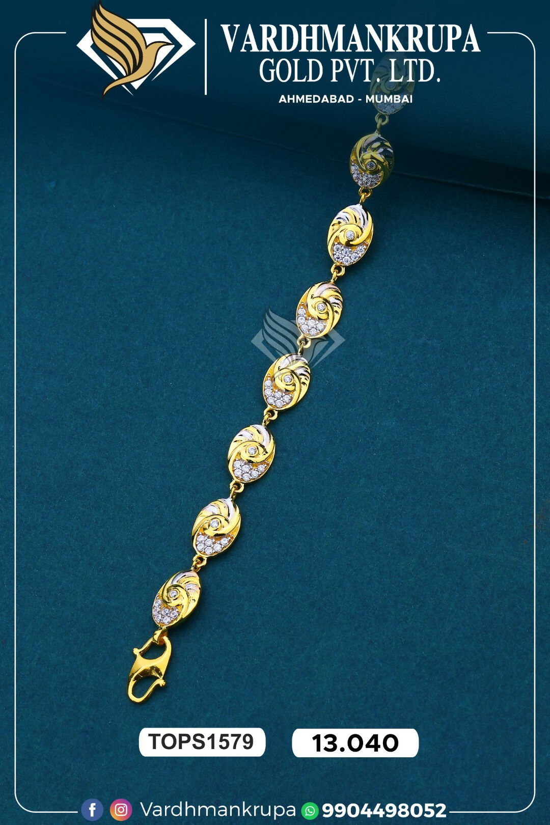 CZ Ladies Bracelet Sarafa Bazar India