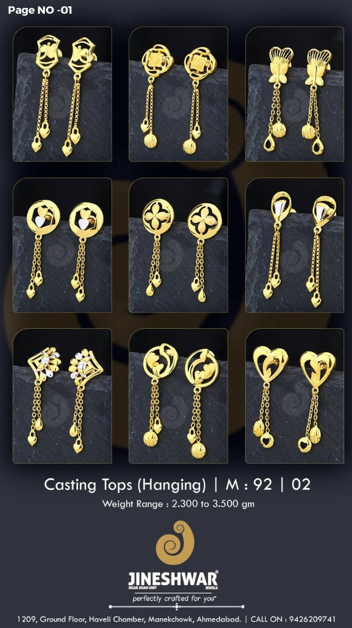 22kt Casting Tops (Hanging) Sarafa Bazar India