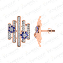 Lavish 14K Rose Gold Diamond Geometric Pendant Set Sarafa Bazar India