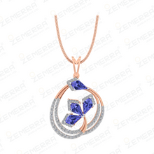 Modern 14K Gold Diamond Kite Cut Stone Pendant Set