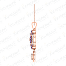 Hot selling 14KT Rose Gold Diamond Pendant Set Sarafa Bazar India
