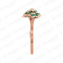 Lavish 14K Rose Gold Diamond Floral Bracelets Sarafa Bazar India