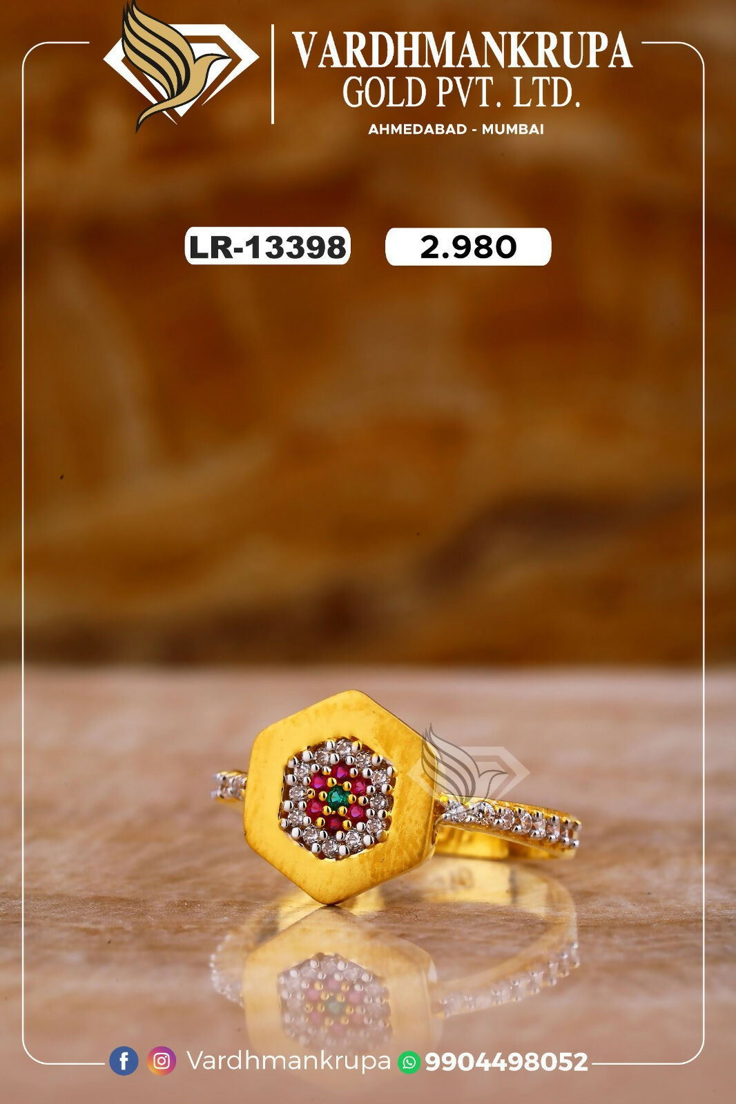 CZ Ladies Ring Sarafa Bazar India