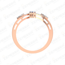 Stylish 14K Rose Gold Diamond Crossover Ring Sarafa Bazar India