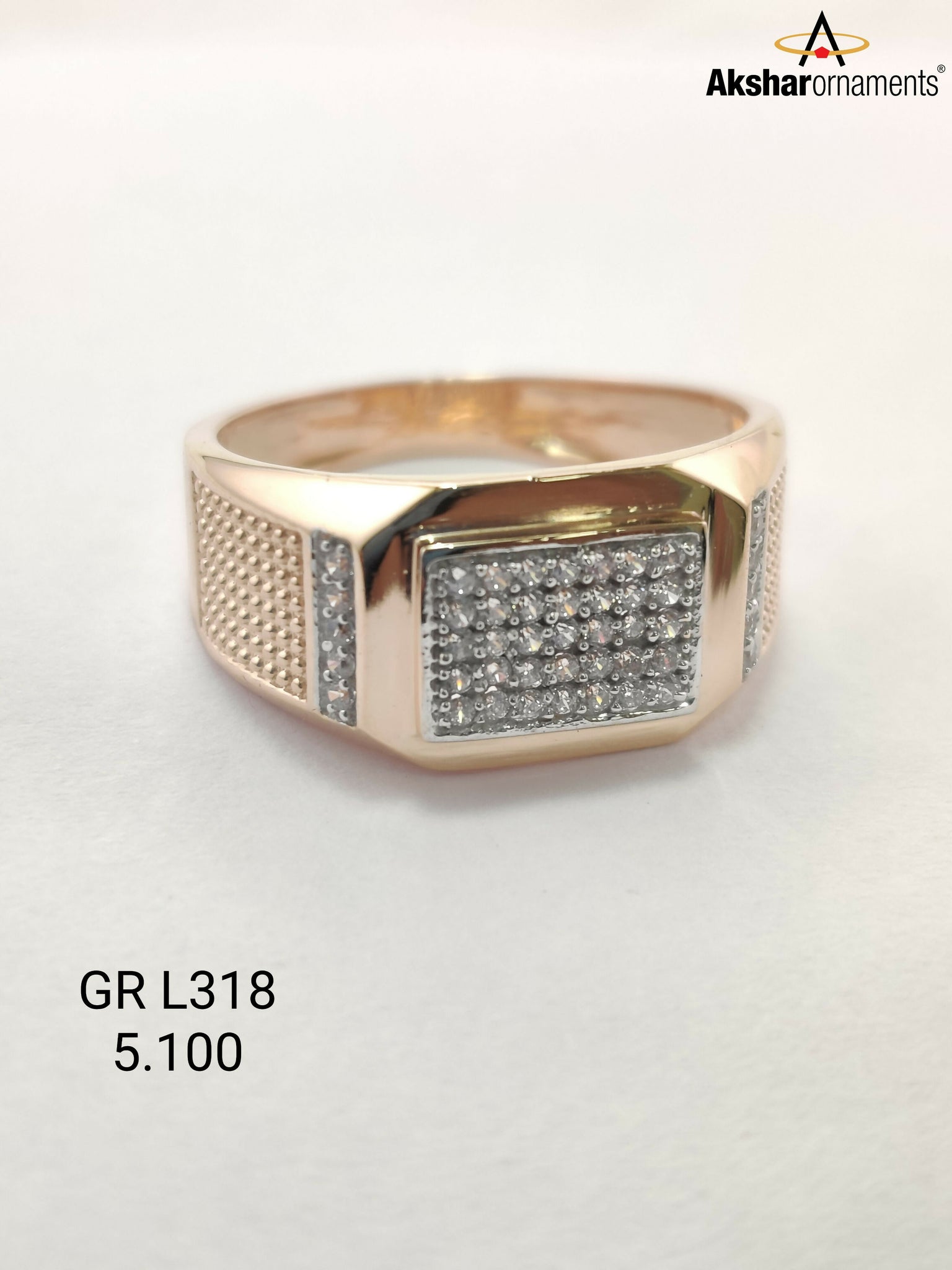 Rose Gold Gents Ring Sarafa Bazar India