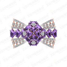 Lavish 14K Rose Gold Diamond Bow Shape Ring - Party Wear Sarafa Bazar India