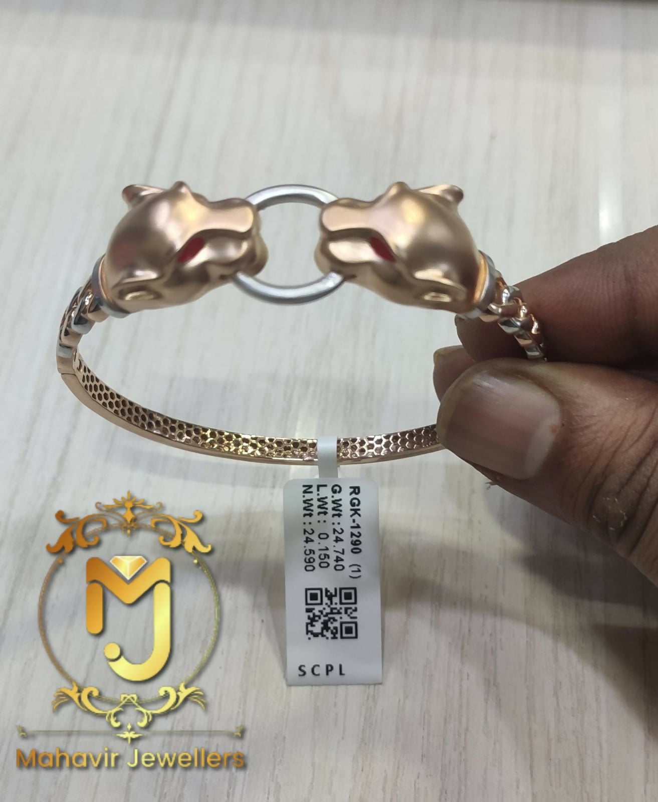 Rose Gold Gents Kada Sarafa Bazar India