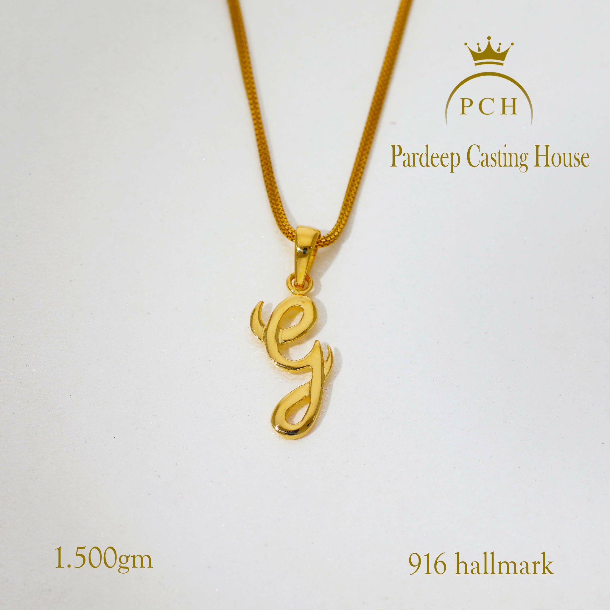 The Alphabet G Plain Yellow Gold Pendant Sarafa Bazar India