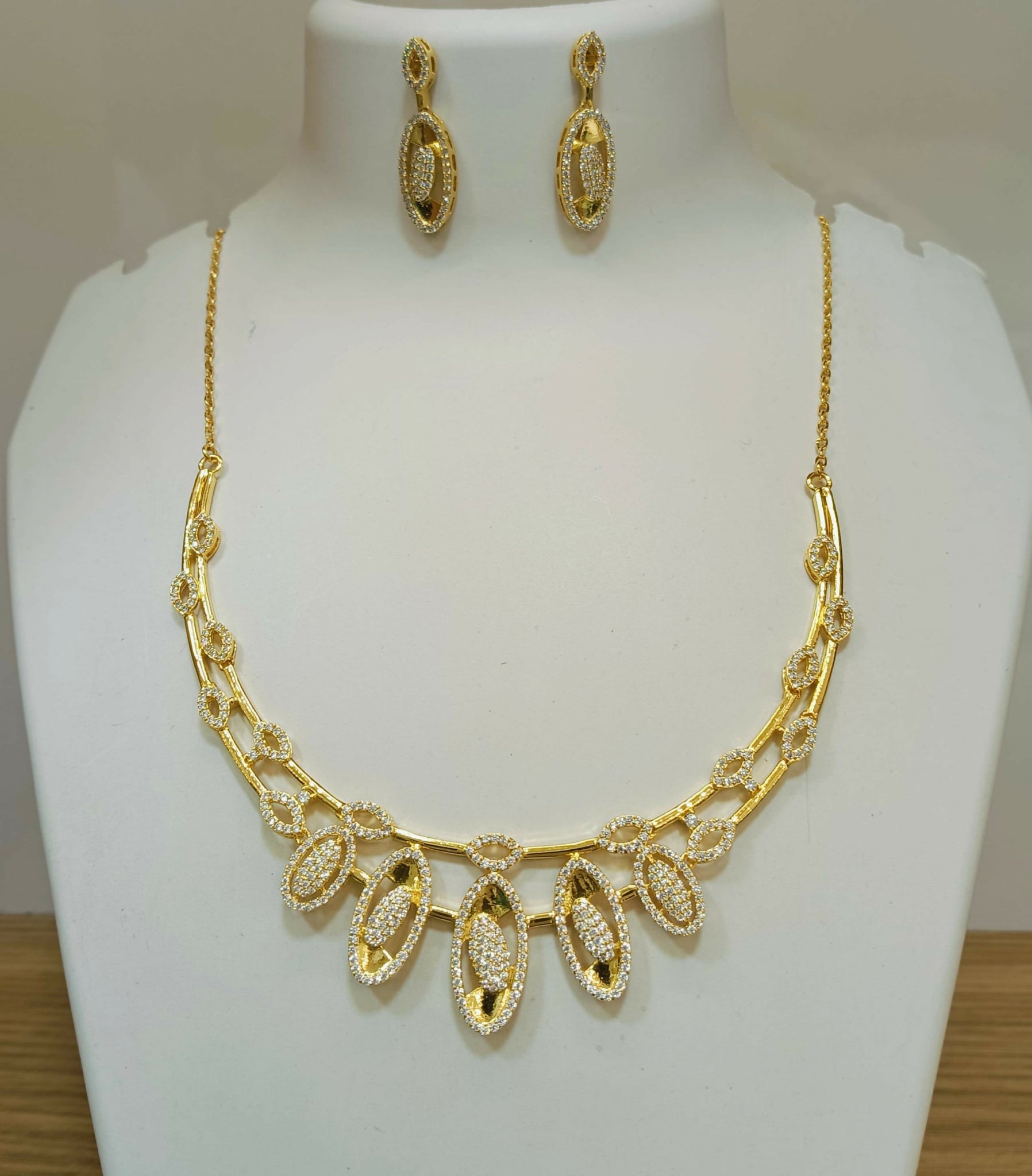 925 Silver Gold Plated Necklace Sarafa Bazar India