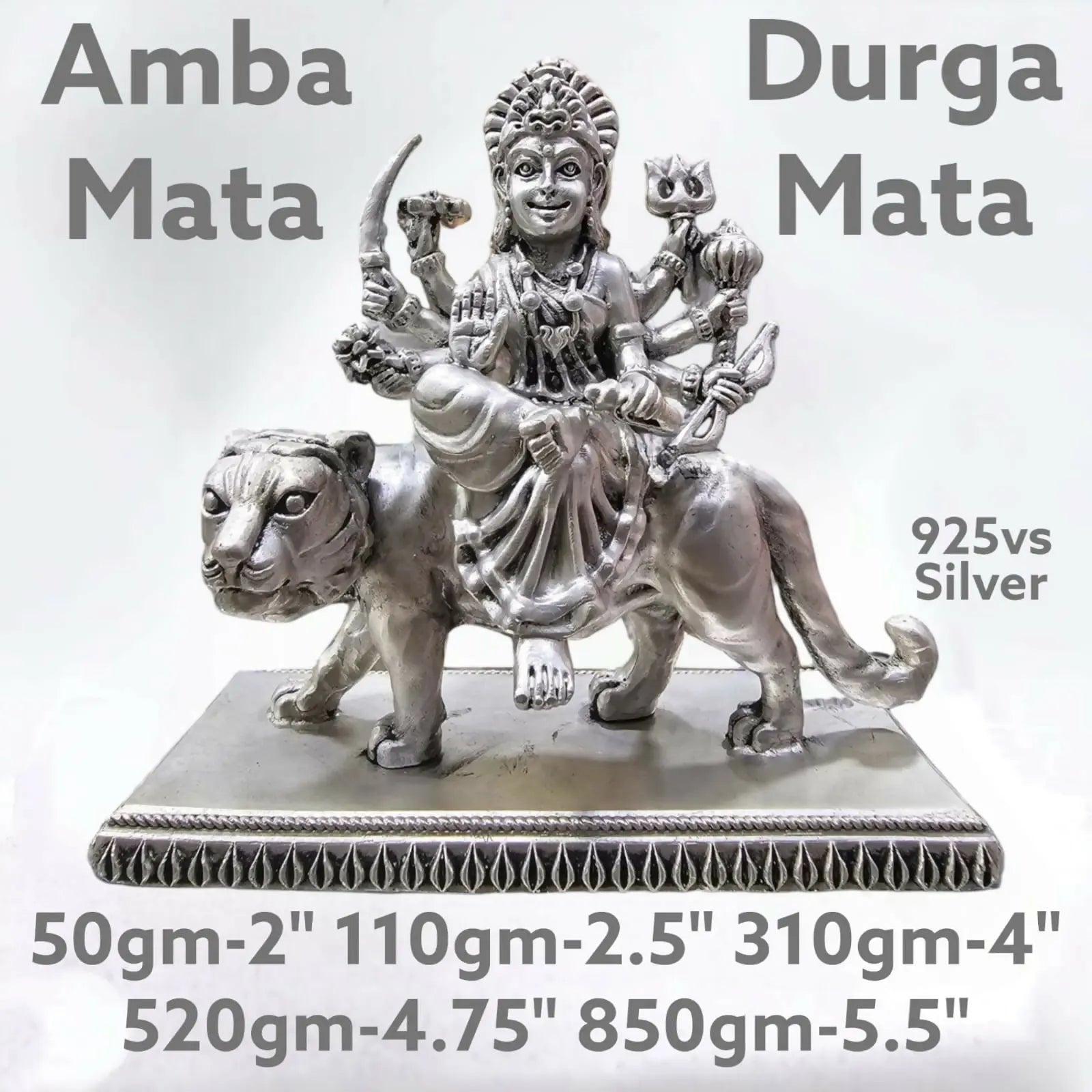 925 Silver Amba Mata Durga Mata Sarafa Bazar India