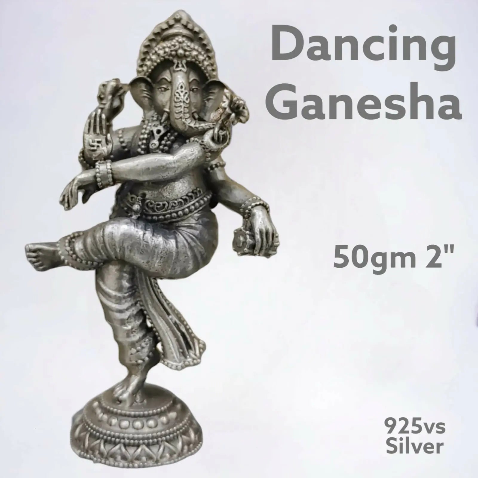 925 Silver Dancing Ganesha Sarafa Bazar India