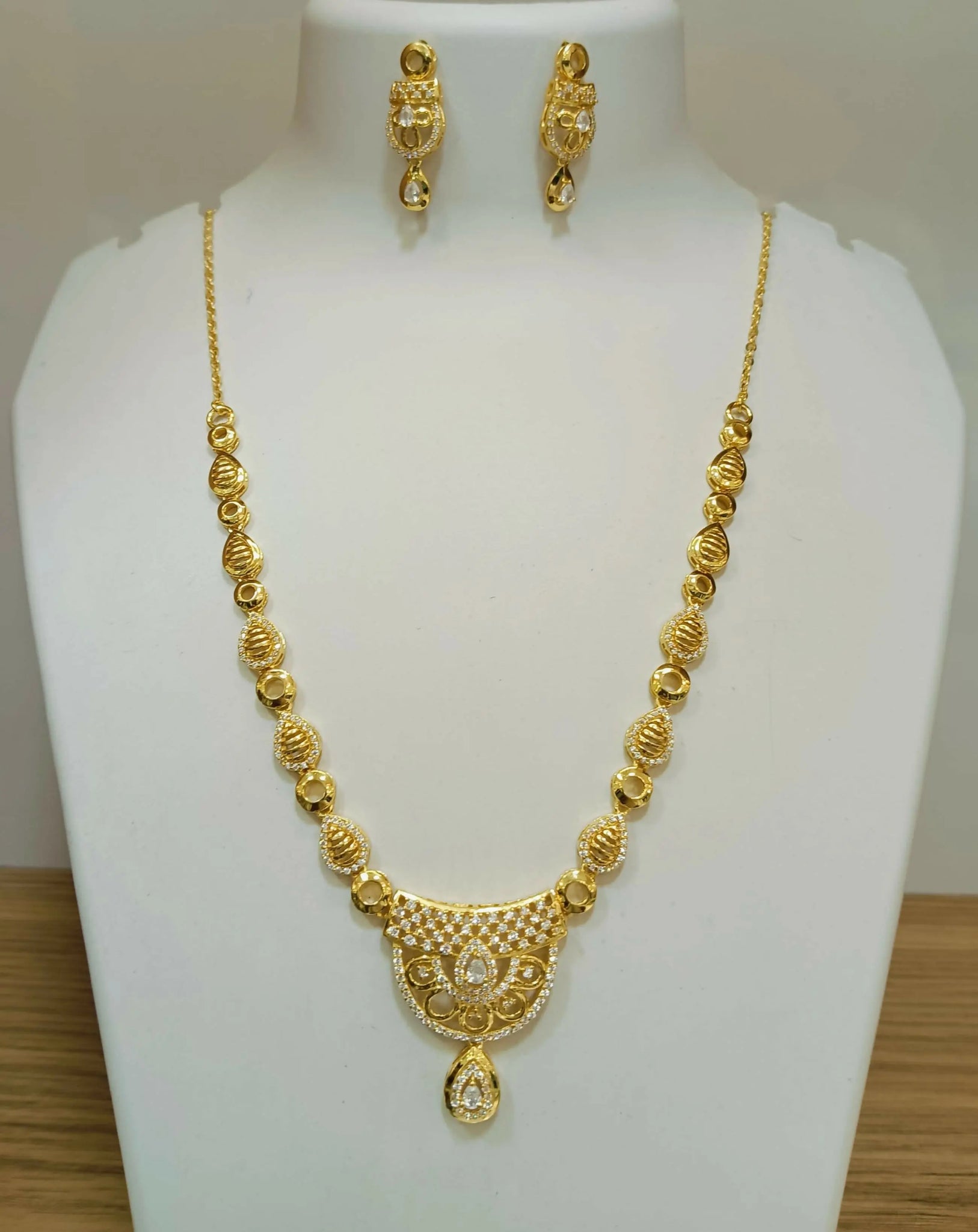 925 Silver Gold Plated Necklace Sarafa Bazar India