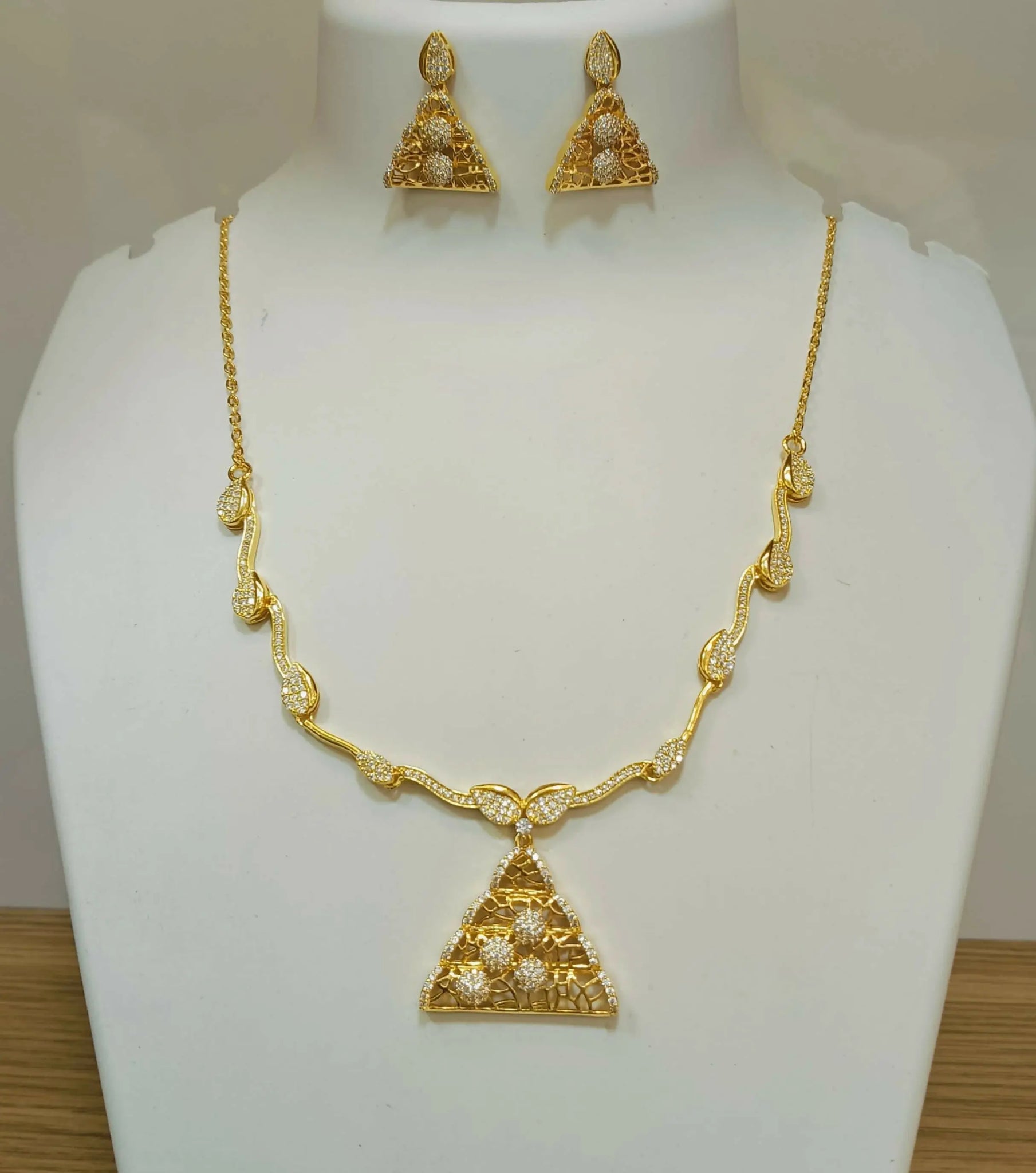 925 Silver Gold Plated Necklace Sarafa Bazar India