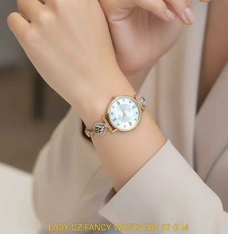 925 Silver Lady CZ Fancy Watch Sarafa Bazar India