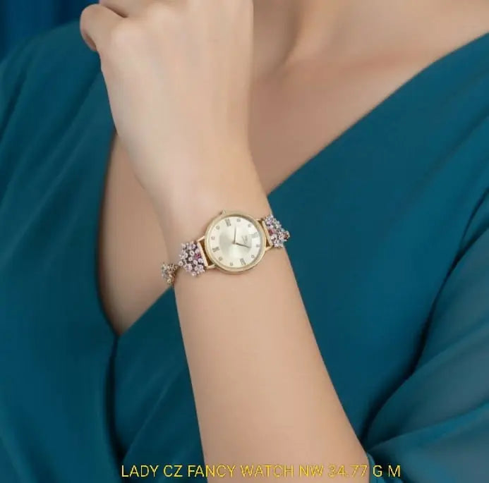 925 Silver Lady CZ Fancy Watch Sarafa Bazar India