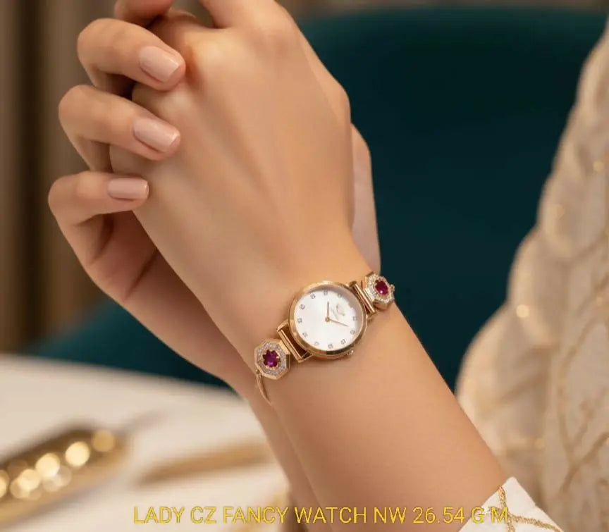925 Silver Lady CZ Fancy Watch Sarafa Bazar India