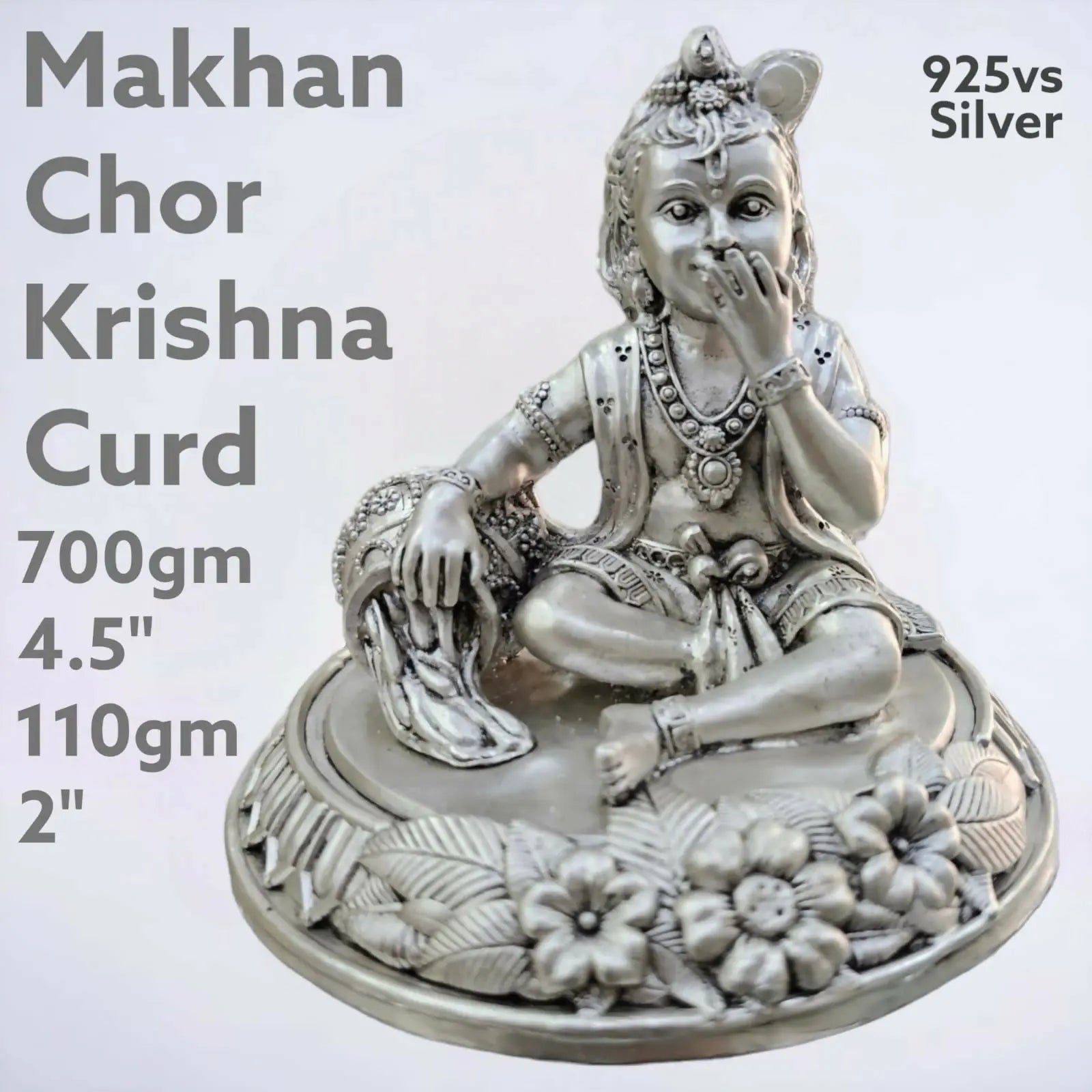 925 Silver Makhan Chor Krishna Curd Sarafa Bazar India