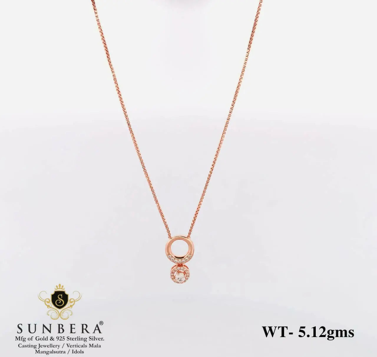 925 Silver Rose Gold Chain Set Sarafa Bazar India