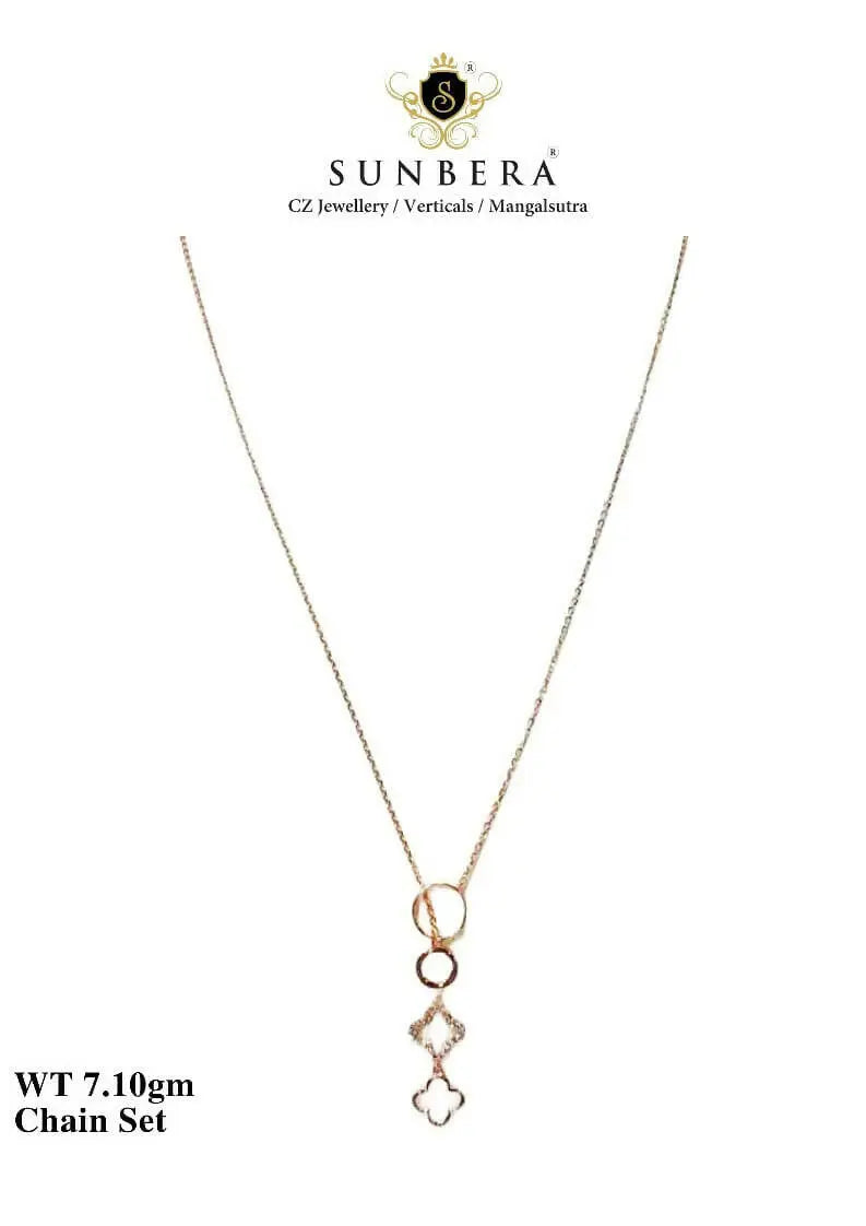 925 Silver Rose Gold Chain Set Sarafa Bazar India