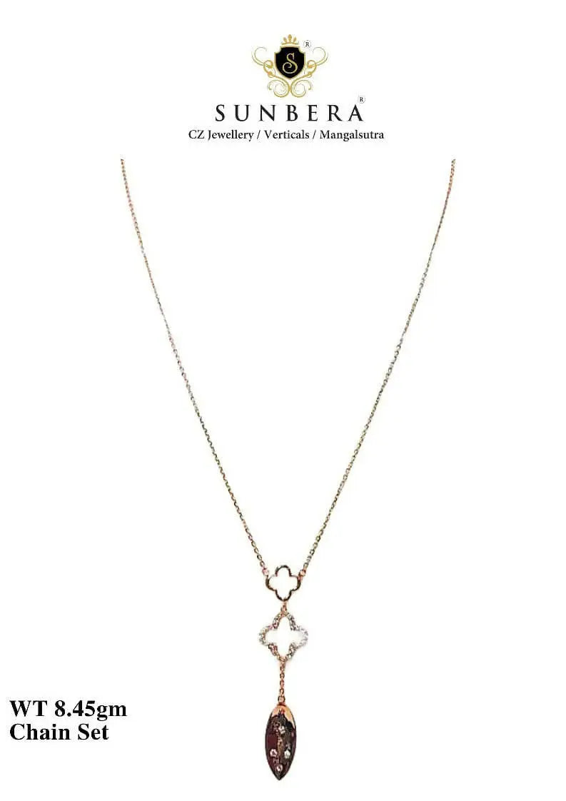 925 Silver Rose Gold Chain Set Sarafa Bazar India