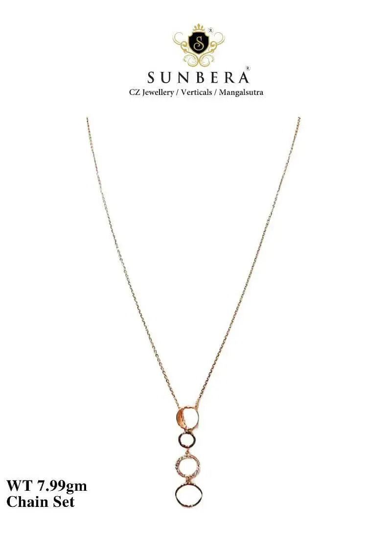 925 Silver Rose Gold Chain Set Sarafa Bazar India