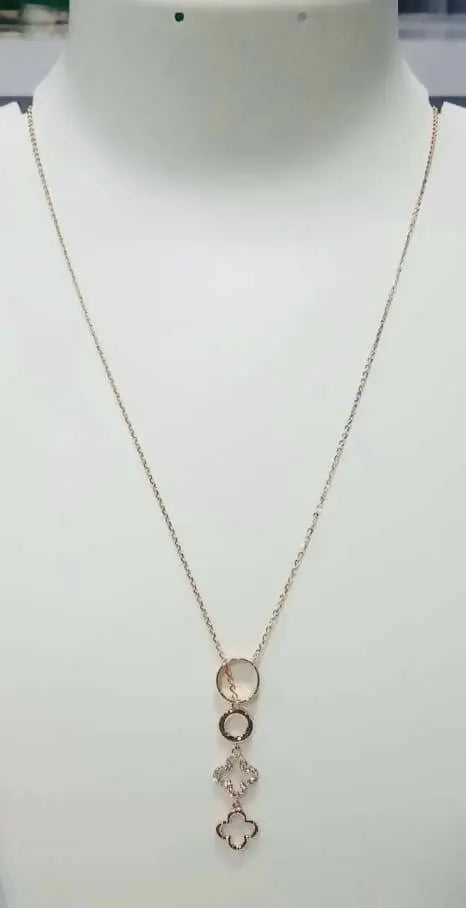 925 Silver Rose Gold Chain Set Sarafa Bazar India