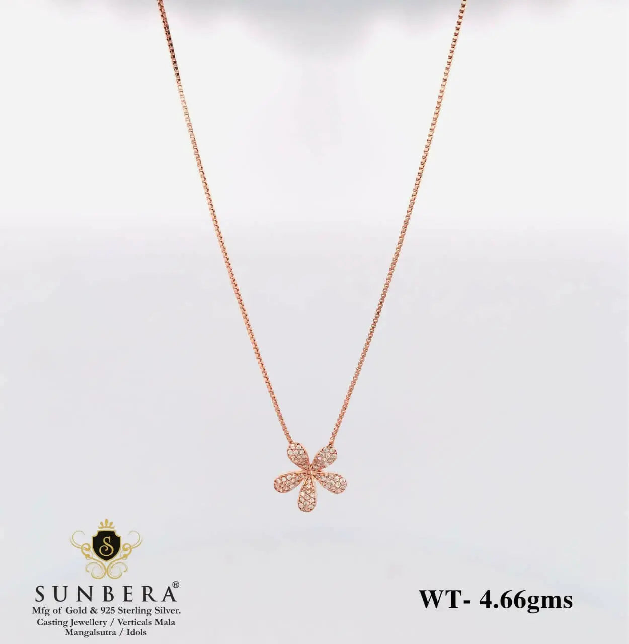 925 Silver Rose Gold Chain Set Sarafa Bazar India