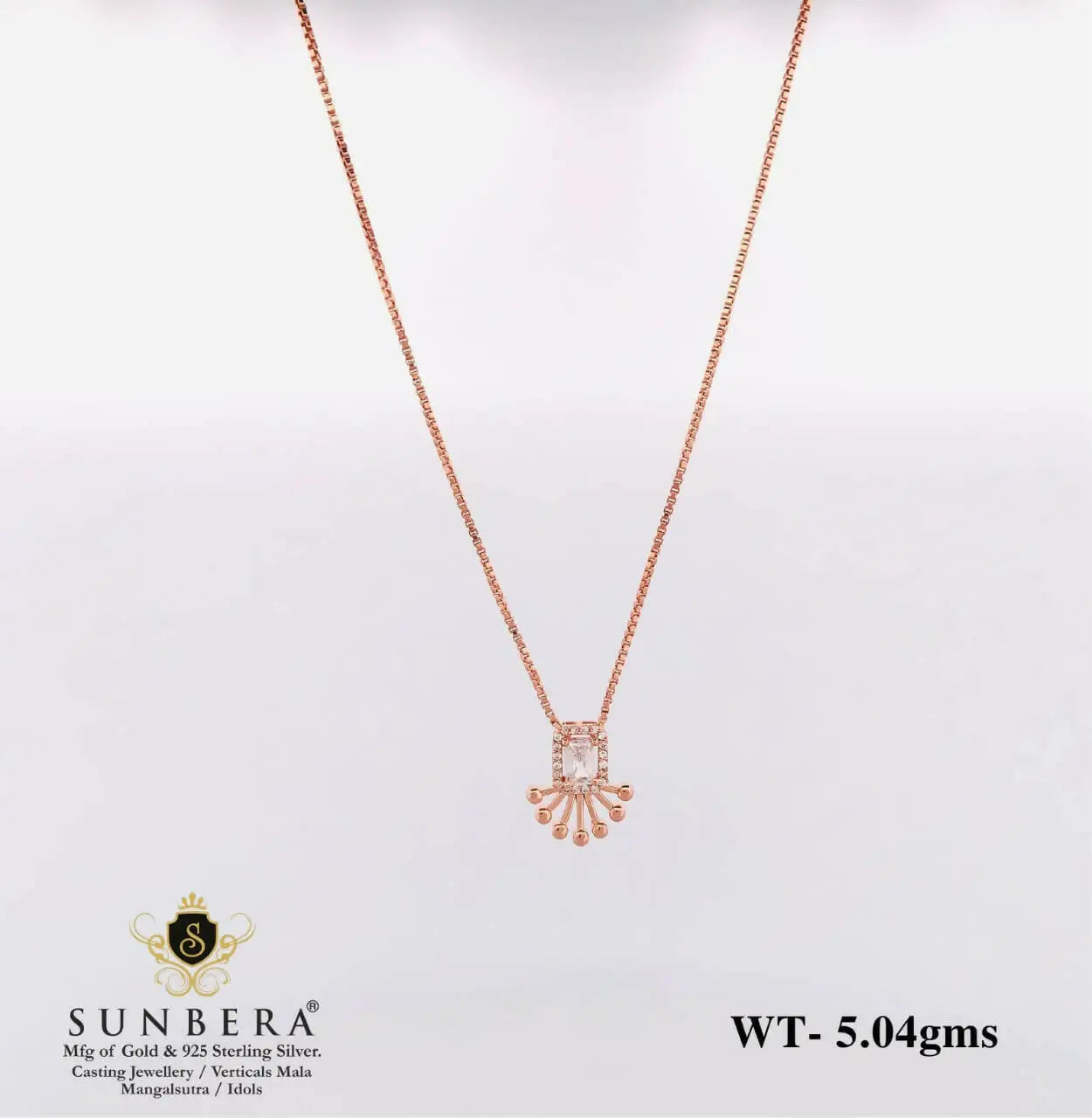 925 Silver Rose Gold Chain Set Sarafa Bazar India