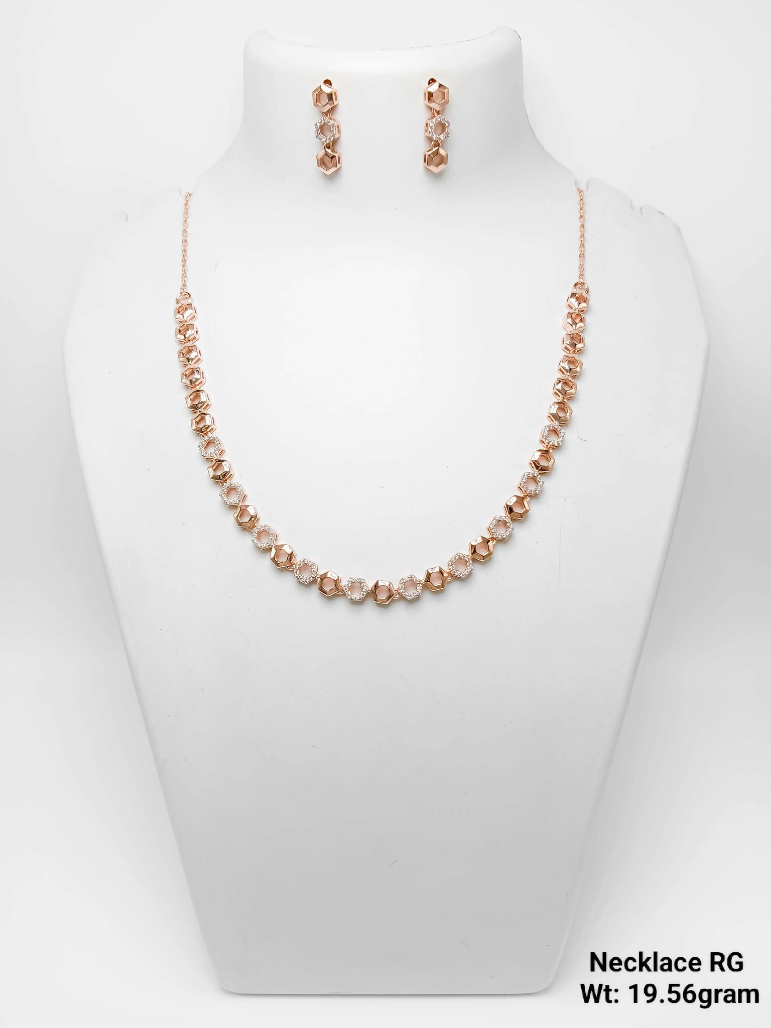 925 Silver Rose Gold Necklace Sarafa Bazar India